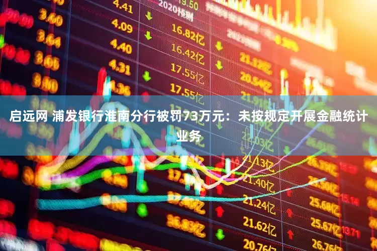 启远网 浦发银行淮南分行被罚73万元：未按规定开展金融统计业务